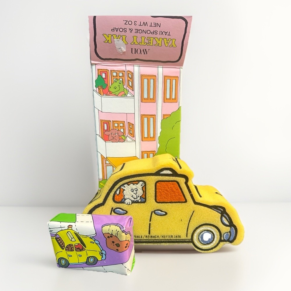 Avon Yakety Yak Taxi‎ Sponge W Box Soap Bar Vintage Collectible NIB Sweet Pickle